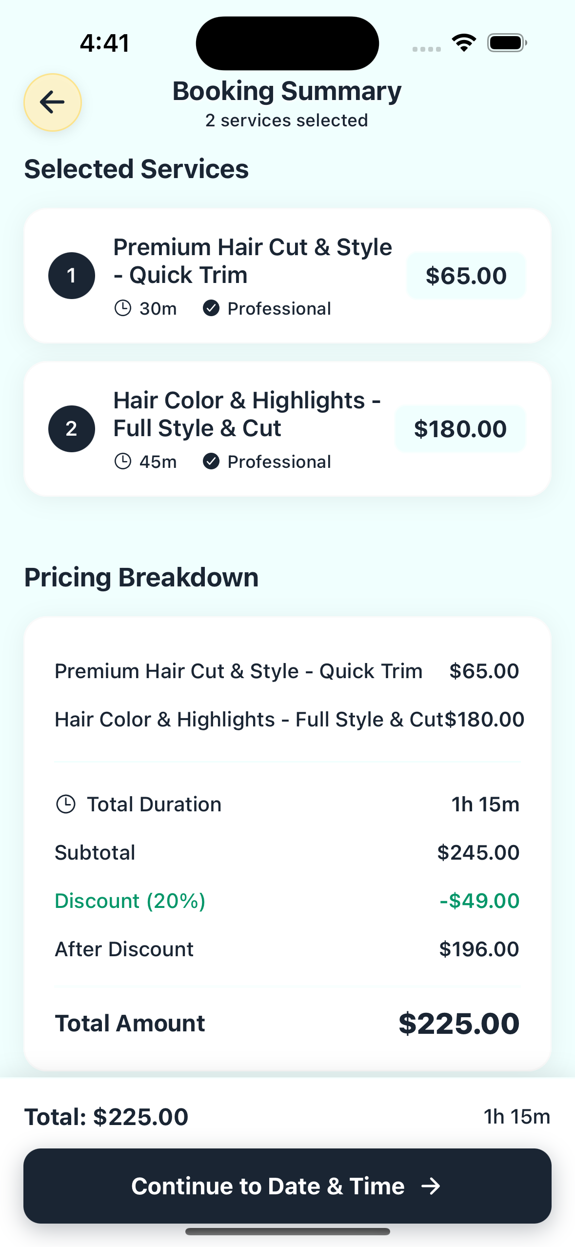 Booking Summary
